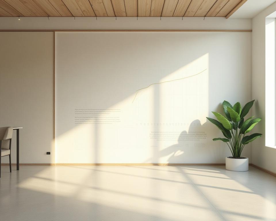 Modern professional office space with strategic mapping on a board