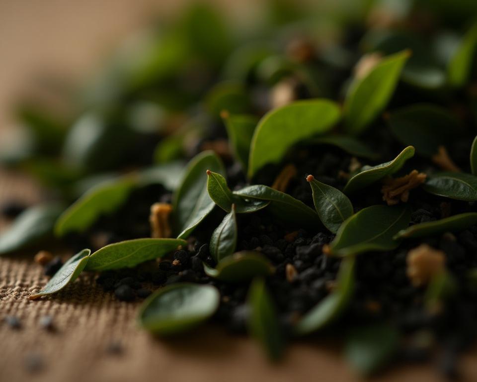 Close up of high quality loose leaf tea leaves